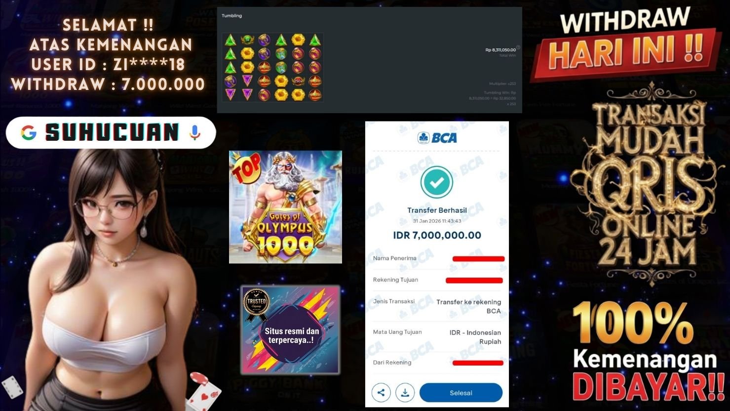 SUHUCUAN JACKPOT SLOT GATES OF OLYMPUS 1000